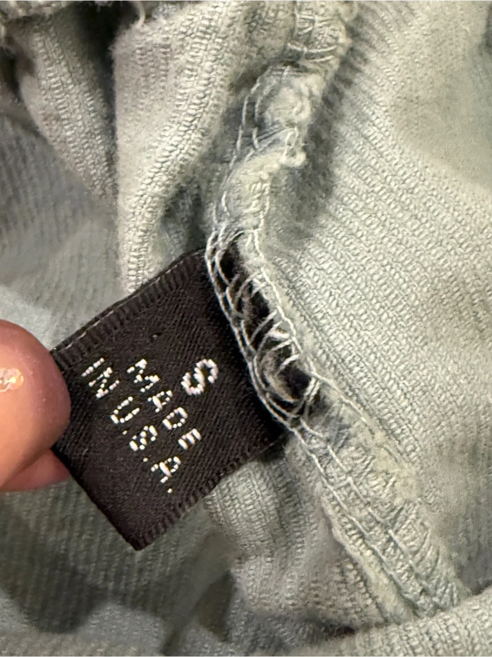 Green corduroy shorts